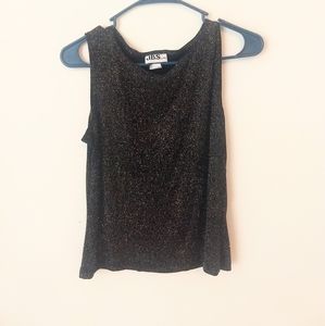 JBS Ltd Vintage Sparkle Glitter Black Tank Top